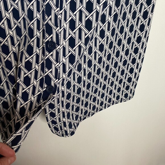 Laundry By Shelli Segal Full Button Front Short Sleeve Dress Size 12 - Picture 3 of 10